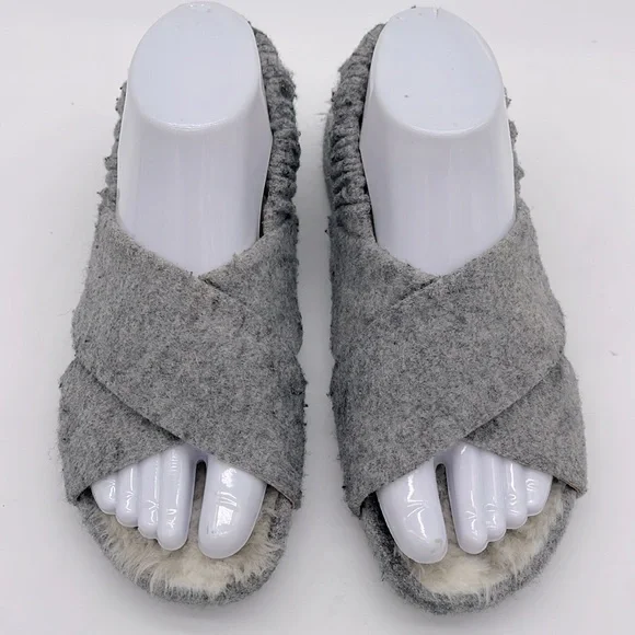 Cole Haan Women’s Size 7.0 Gray Mojave Criss-Cross Wool Comfy Slingback Slippers - Picture 2 of 8